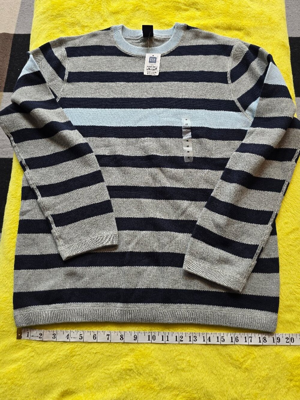 NWT Vintage 2004 Gap Y2K Striped Long Sleeve Knit Crewneck Top 100% Cotton